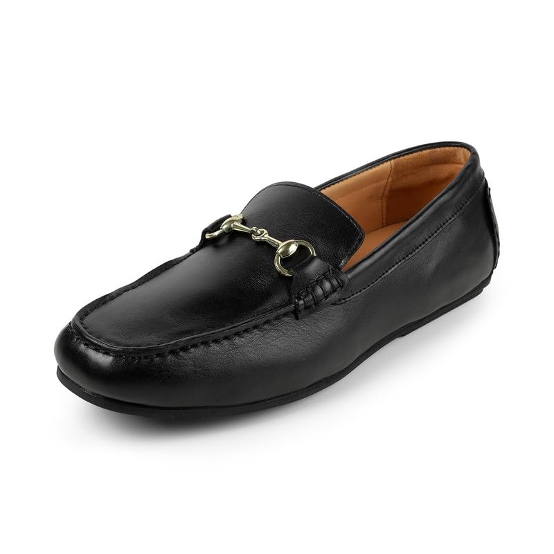 tresmode Slok Men's Black Leather Loafers Shoe in Size 7 UK (41 EU)