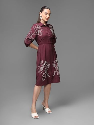 Kazo Abbey Midi Dress (Wine_M)