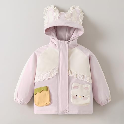 Hopscotch Girls Lilac Full Sleeves Animal Applique Lace Jacket For Age (3-4 Years)