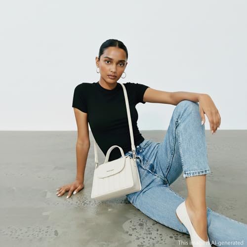 White Stitchpop Sling | Quilted Faux-Leather Women’s Handbag | Sling with Dual Carry Options & Magnetic Closure