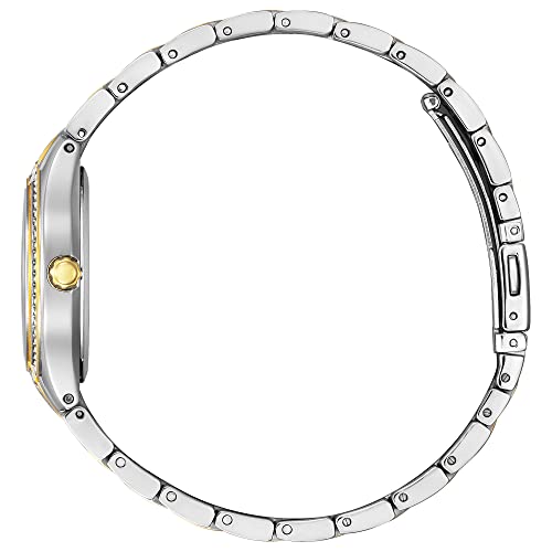 Citizen Ladies Eco-Drive Crystal Eco Watch, Silver/Gold Tone Bracelet & Blue Dial, Watches