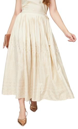 Max Rayon Western Skirt Off White