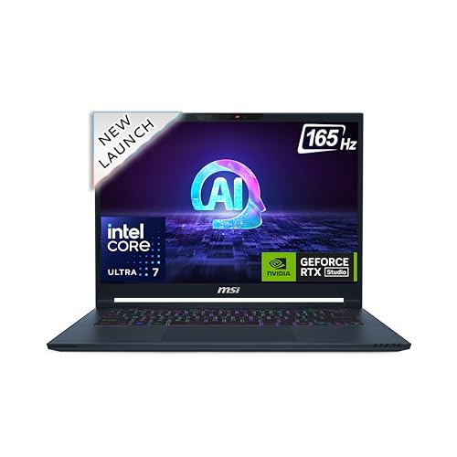 MSI Stealth 14 AI Studio, Intel Core Ultra 7 155H, Built-in AI,36CM 2.8K OLED 120Hz Gaming Laptop(32GB/1TB NVMe SSD/Windows 11 Home/NVIDIA GeForce RTX 4070, GDDR6 8GB /Star Blue/1.7Kg), A1VGG-054IN