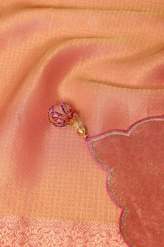 Taneira Women Light Pink Viscose Tissue Woven Saree with Unstitched Blouse Piece (SAPP01AC5590-Light Pink)