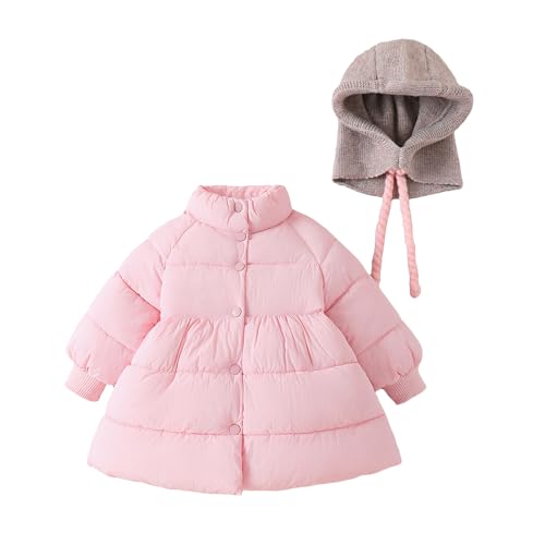 Hopscotch Girls Full Sleeves Solid Print Pink Long Coats For Ages (3-4 Years)