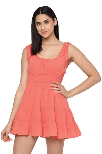 American Eagle Women's Cotton Modern Mini Dress (WEA0397040199_Peach