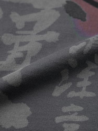 The Souled Store Kung Fu Panda: Angry Panda Men and Boys Short Sleeves Round Neck Grey Graphic Printed Embroidered Cotton Oversized T-Shirt