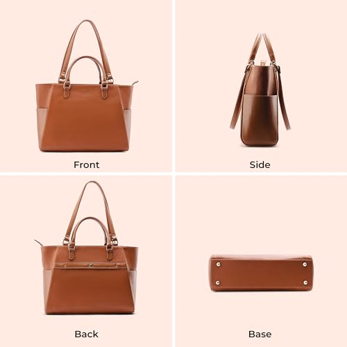 Symbol Premium Women's Tote Hand Bag crafted from Imported PU | Stylish | Office Use - 15" Laptop (SP-SS25-CARL-BAG-11_Tan_Free Size)