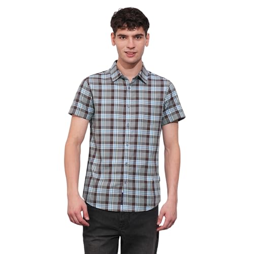 Being Human Brown Slim Fit Regular Collar Men's Shirt Clothing