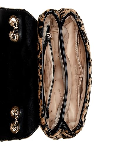 GUESS Brown Animal Print Giully Crossbody Bag