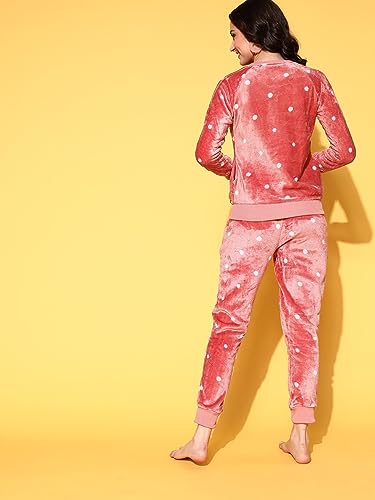 Sweet Dreams Womens Polka Dots Pyjama Set Pink