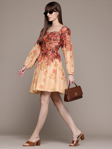 Label RITU KUMAR Ecru Kaitlyn Sweetheart Neck Short Dress