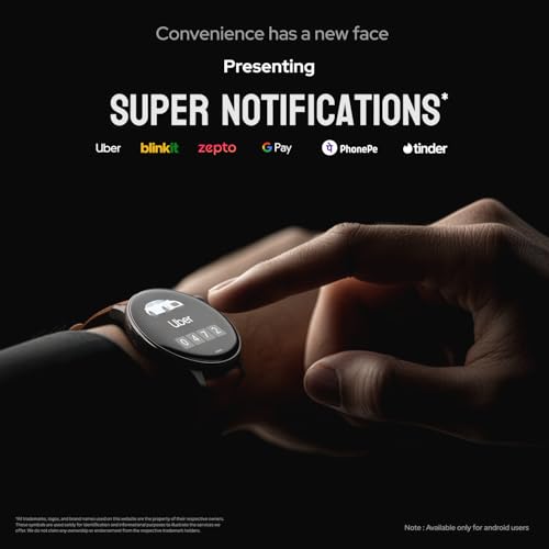 Noise Pro 6R 1.46" AMOLED Smart Watch, 1000 NITS, Powered by AI Pro, Built-in GPS, Strava Integration, Stainless Steel Dial, Video Watch Faces, 3ATM, Emergency SOS, TWS Connectivity (Jet Black)