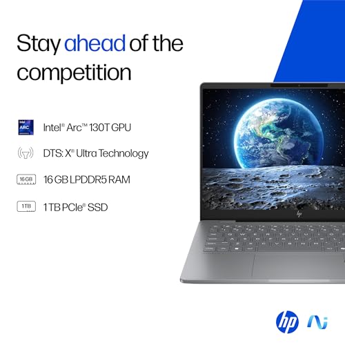 HP OmniBook 7 OLED (Previously Pavilion Plus) Intel Core Ultra 5 255H (16GB LPDDR5,1TB SSD) 3K, 0.2 ms, 14''/35.6cm, Win11, M365, Office24, Meteor Silver,1.5kg, fr0789TU, 5MP Camera, Backlit AI Laptop