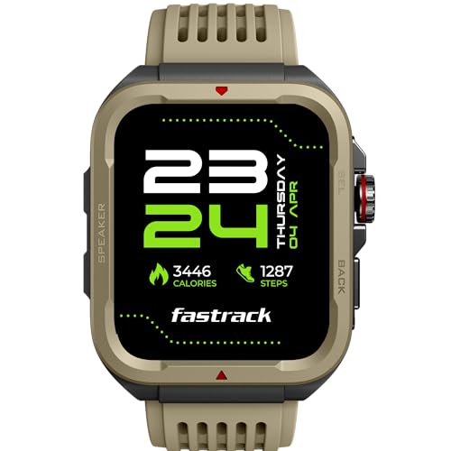 Fastrack Active Rugged Smartwatch with 1.83" UltraVU HD Display|SingleSync BT Calling|Functional Crown|100+ Sports Modes|AI Coach|Auto Multisport Recognition|AI Voice Assistant|24x7 Health Suite|IP68