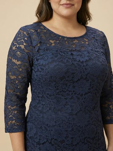 The Pink Moon Women's Plus Navy Lace Dress (AIMD012B 5XL)