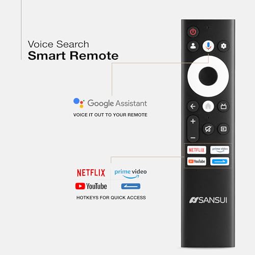 SANSUI 43-Inch (109 cm) 4K QLED Google TV | Dolby Vision, HDR10+, Dolby Atmos, HSR 120Hz, MEMC, 30W Surround Sound, FloLED Panel & Google TV | JSW43UG23Q (Black)