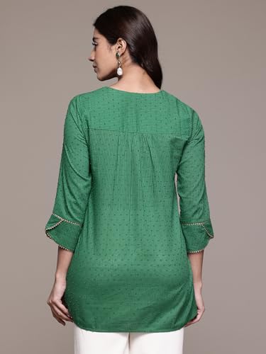 Aarke Ritu Kumar Emerald Green Nirali Solid Full Sleeve Kurti