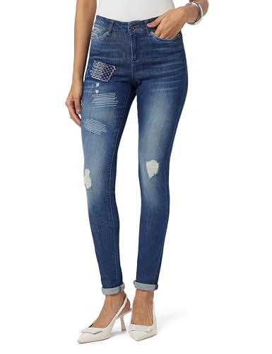 VERO Moda Women's Skinny Jeans (10185565_Dark Blue Denim_27)