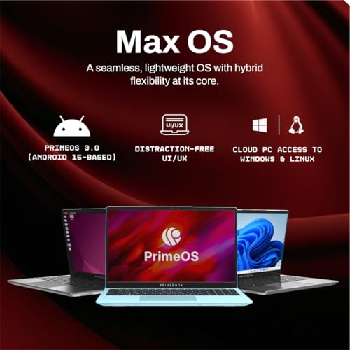 Primebook 2 Max (2026) | 8GB RAM, 128GB UFS Storage | 15.6-Inch Full HD IPS Display | 12hrs Battery | MediaTek Helio G99 | Android 15 (PrimeOS 3.0) | Backlit Keyboard | in-Built AI (Gray)