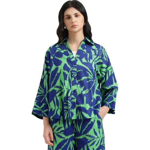 United Colors of Benetton Regular Fit Spread Collar Printed Shirt (Size : S) - 26P5WVNTP327I902 Multicolour