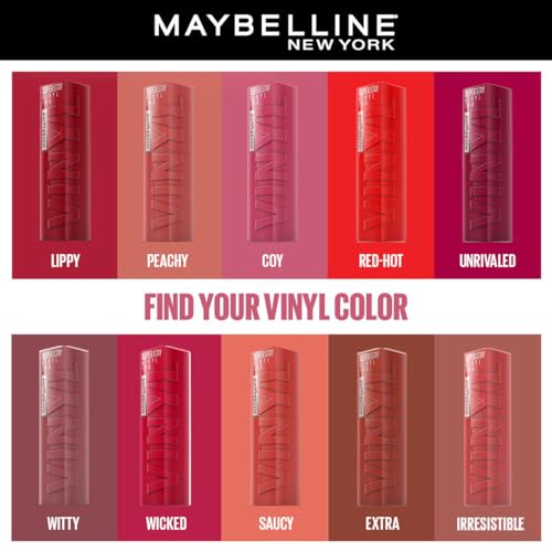 Maybelline New York Superstay Vinyl Ink Liquid Matte Lipstick - Extra, Instant Shine & Transfer Proof. Superstay Vinyl Ink Liquid Lipstick Last Up To 16 Hours, Enriched With Vitamin E & Aloe | 4.2Ml