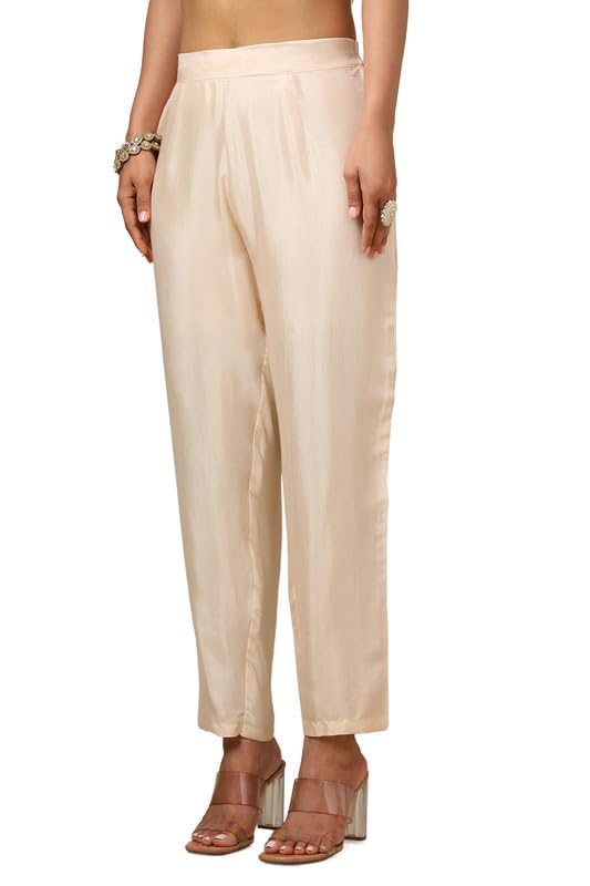 Soch Womens Beige Embroidered Cotton Flex Suit Set With Sequins