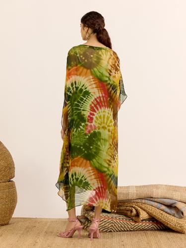 Aarke Ritu Kumar Green Mystic Dunes Kaftan Dress with Camisole