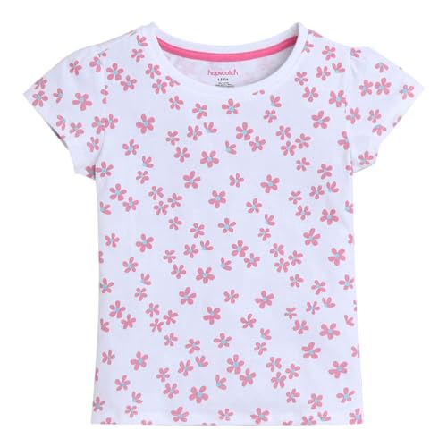 Hopscotch Girls All-Over Print T-Shirts - Pack of 5 In Multi Color for Ages 3-4 Years