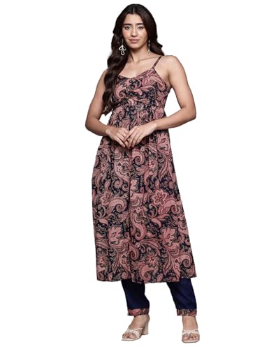 Aarke Ritu Kumar Navy Lily Bloom Sleeveless Kurta with Pant