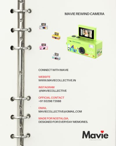 Mavie Rewind Mini Digital Camera | 1080P HD Pocket Digital Camera with Flip Screen | Compact Camera for Travel, Photography, Vlogging & Aesthetic Content