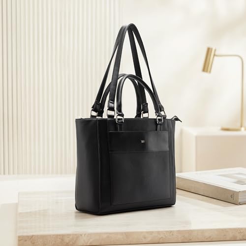 Symbol Premium Women's Tote Hand Bag crafted from Imported PU | Stylish | Office Use - 14" Laptop (SP-SS25-CARL-BAG-03_Black_Free Size)