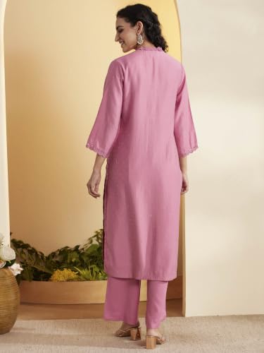 BIBA Viscose Rayon Printed Straight Semi-Formal Kurta With Palazzo