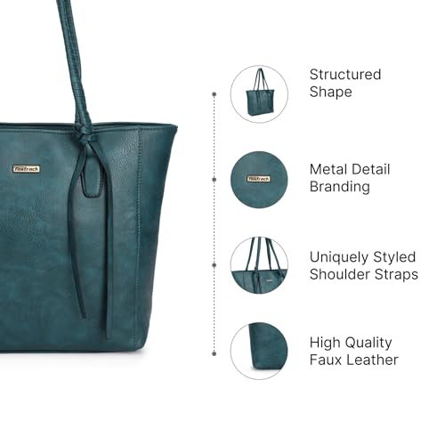Fastrack Premium Leather Tote Bag for Women, Ladies and Girls | Structured Spacious Tote Bag for Work, Office and College