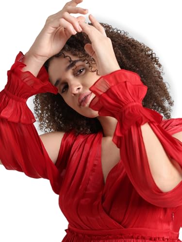 ONLY Red Fit & Flare Dress