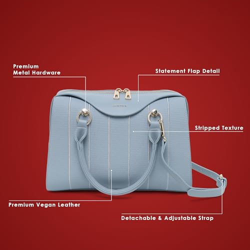 Akiki London Women's Elizabeth Medium Satchel Handbag|Premium textured fabric|Spacious compartment|Dual Strap|2 Internal Pockets|Stylish Womens Handbag