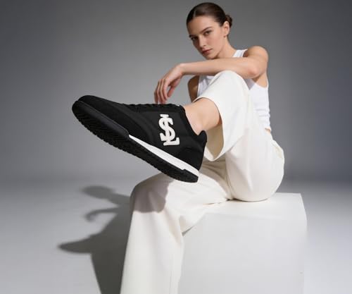 LOUIS STITCH Women’s Black Casual Lightweight Sneakers | Ortholite Cushioned Comfort | Dual-Color TPR Sole | Lightweight & Comfortable Casual Lace-Up Shoes | LSD-SNK-NBL | UK-6