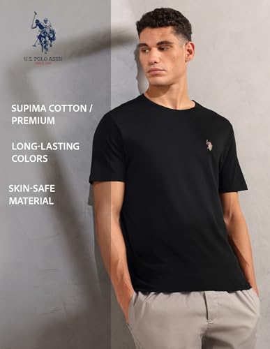 U.S. POLO ASSN. Men's PE002 Supima Cotton Ultra Soft Premium T-Shirt (PE002-PL_Black_2XL)