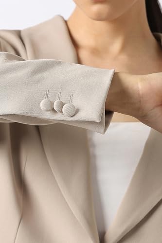 Women Beige Solid Blazer