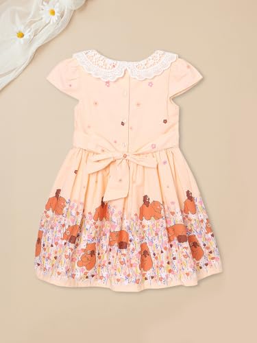 Max Girls Printed Dress(Pink_3-4 Y)