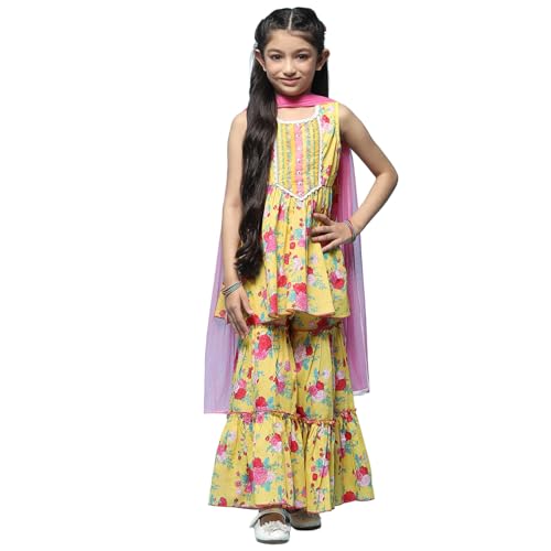 BIBA Girls PRINTED GATHERED KID(KWSPRING SONGS5919_YELLOW_11)