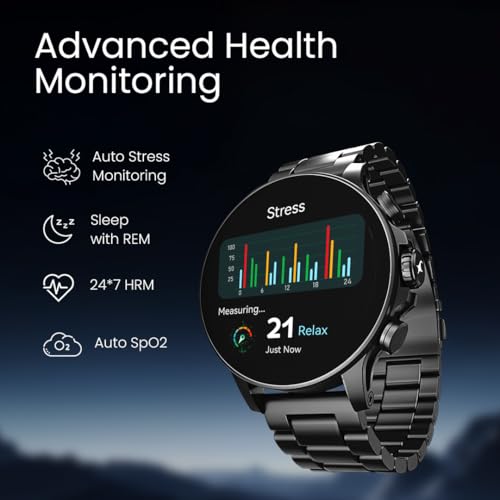 Fastrack Marvellous FX2 1.54" Super AMOLED Smart Watch with SpO2, Sleep Monitor, BT Calling, Metal Body, Voice Assistant, 100+ Sports Modes – Smartwatch for Professionals (Rose Gold)