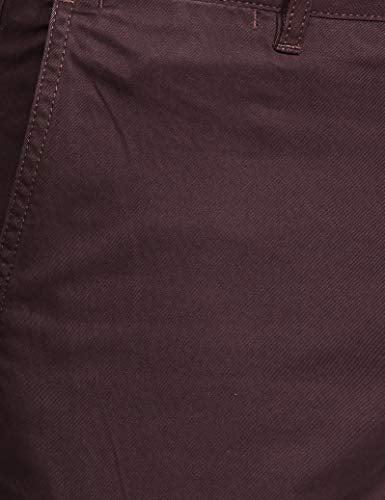 Indian Terrain Men's Slim Fit Casual Trousers (ITMTR00284_Burgundy_38W x 33L)