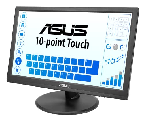 ASUS 15.6" 1080P Touch Monitor (VT169HE) - Full HD, 10-Point Touch Display, IPS, Wide Viewing Angle, Frameless, Eye Care, No Flicker, Low Blue Light, HDMI, Compliance