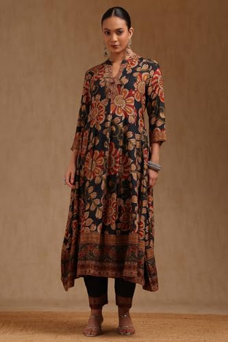 Soch Women's Muslin Salwar Suit Set (EWA5CD22278_Navy Blue