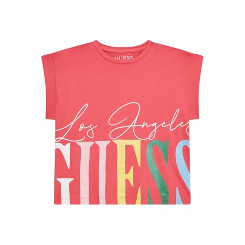 GUESS Juicy Pink Cotton Blend Printed T-Shirt