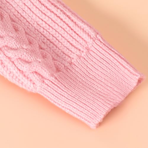 Hoscotch Girls Textured Pink Full Sleeves Skirt Set For Ages (4-5 Years)