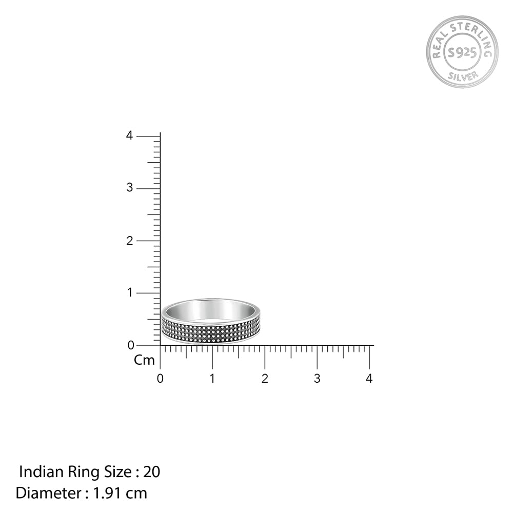GIVA 925 Oxidised Silver Alpha Ring for Him, Fixed Size, Indian -20 | Gifts for Men and Boys | With Certificate of Authenticity and 925 Stamp | 6 Months Warranty