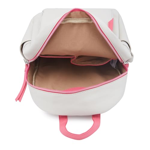 Caprese Sia Fashion Backpack Beige Stylish Backpack with Multiple compartments and Front/Side Pockets, Perfect for College, Travel and Daily use