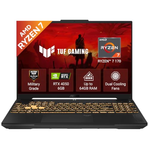 ASUS TUF A16 (2026),AMD Ryzen 7 170,RTX 4050-6GB,8GB RAM (Upgradeable),512GB SSD,FHD+,16"(40 cm),144Hz,Windows 11 Home,M365 Basic(1Y),Mecha Gray,2.2 Kg,FA607NUQ-RL208W,Gaming Laptop